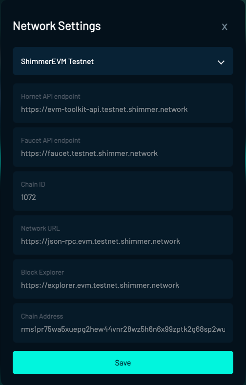 EVM Toolkit Custom Network